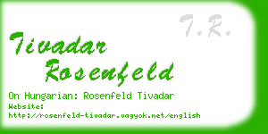 tivadar rosenfeld business card